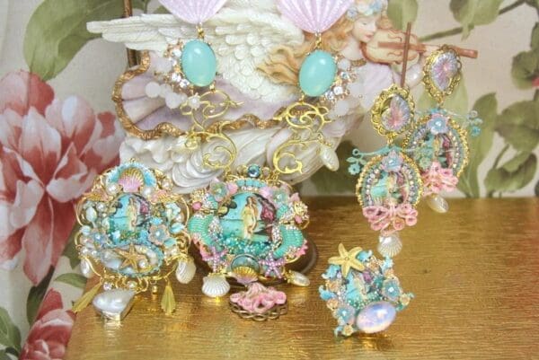 SOLD! 4205 Birth Of Venus Sea Horse Baroque Octopus Necklace SET - Image 6