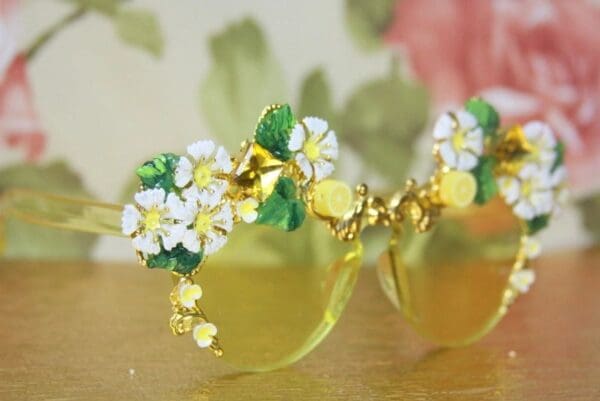 SOLD!4256 Baroque Lemon Fruit Yellow Crystal Embellished Yellow Sunglasses - Image 7