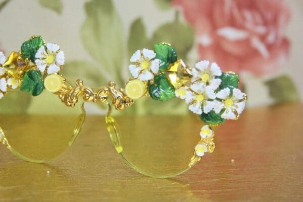 SOLD!4256 Baroque Lemon Fruit Yellow Crystal Embellished Yellow Sunglasses - Image 8