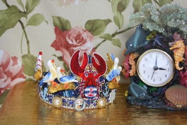 SOLD! 4276 Nautical Lobster Fish Applique Crystal Unusual Headband - Image 2