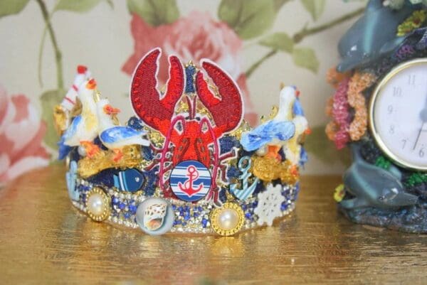 SOLD! 4276 Nautical Lobster Fish Applique Crystal Unusual Headband - Image 3