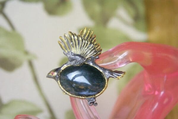 SOLD! 4313 Genuine Moss Agate Sterling Silver Cocktail Ring - Image 7