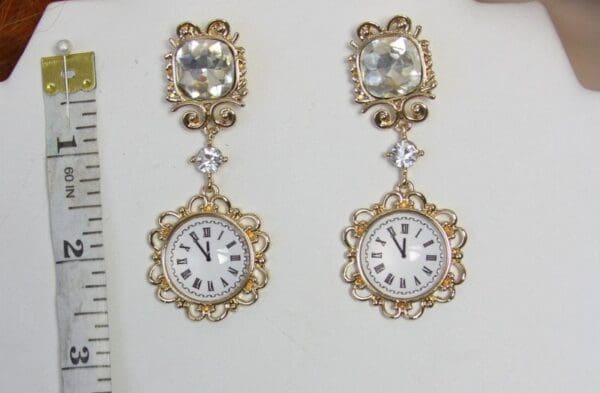 SOLD! 3335 Baroque Gold Color Gold Earrings - Image 3