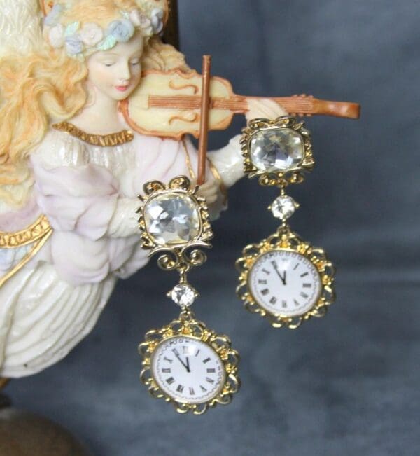 SOLD! 3335 Baroque Gold Color Gold Earrings - Image 2