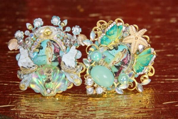 SOLD! 4358 Birth Of Venus Huge Cocktail Ship Pearl Adjustable Ring - Image 7