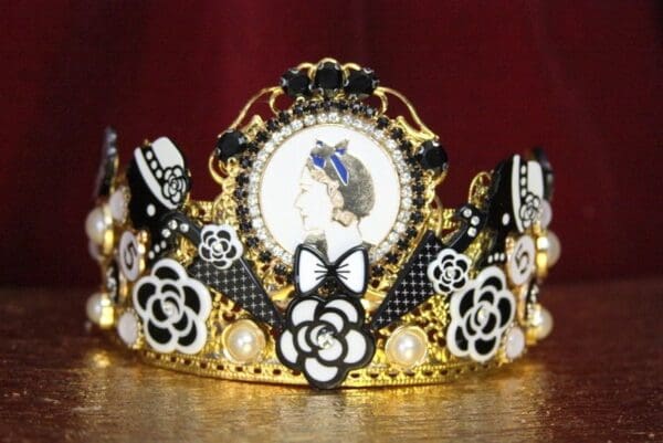 SOLD! 4391 Madam Coco Charms Tall Crystal Crown Headband
