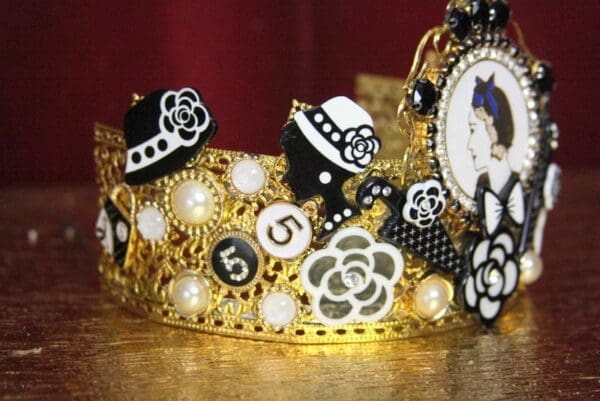 SOLD! 4391 Madam Coco Charms Tall Crystal Crown Headband - Image 7