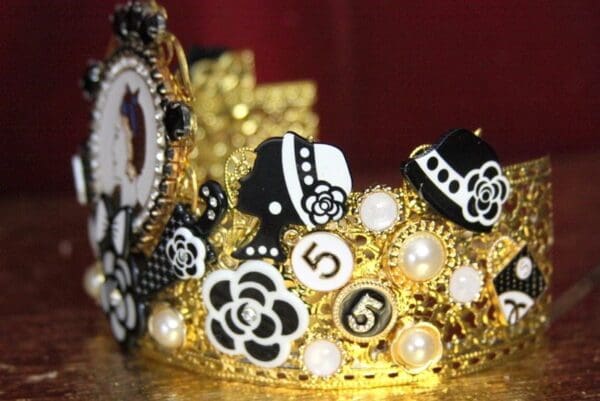 SOLD! 4391 Madam Coco Charms Tall Crystal Crown Headband - Image 8