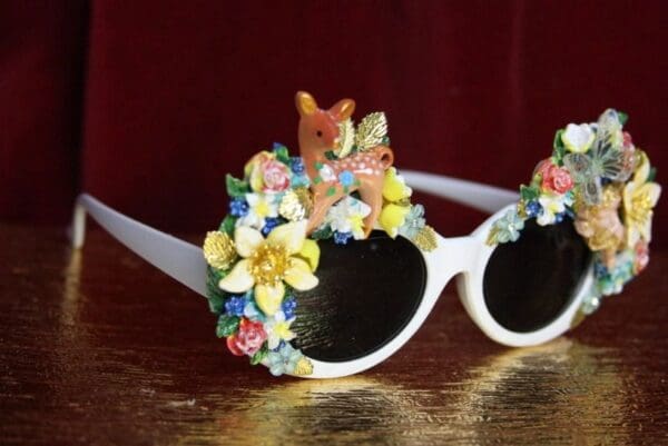 SOLD! 4411 Art Nouveau Peculiar Deer Garden Cherub Embellished Sunglasses - Image 3