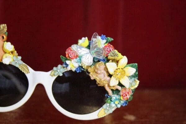 SOLD! 4411 Art Nouveau Peculiar Deer Garden Cherub Embellished Sunglasses - Image 4