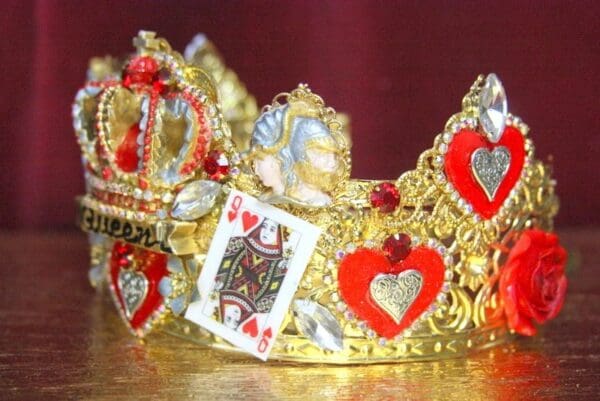 SOLD! 4448 Baroque La Moda Queen Of Hearts Crystal Crown Headband - Image 7