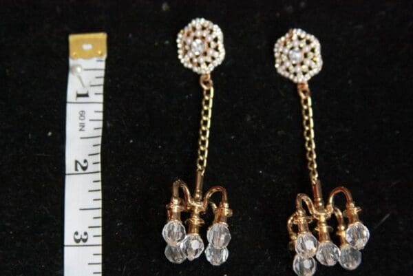 SOLD! 4502 Baroque Chandelier Clear Crystal Studs Earrings - Image 7