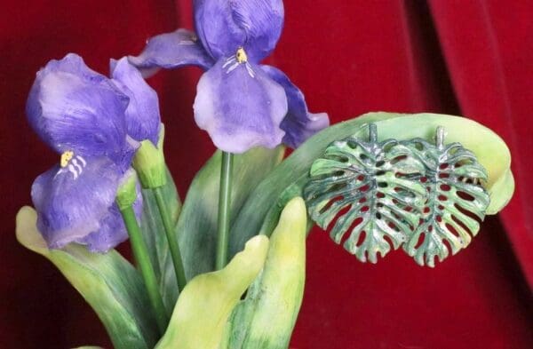 SOLD! 4703 Palm Leaf Hand Painted Light Weight Studs Earrings