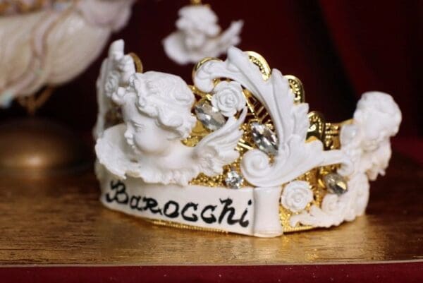 SOLD! 4746 Baroque White Chubby Cherubs Angels Barocchi Crown - Image 3