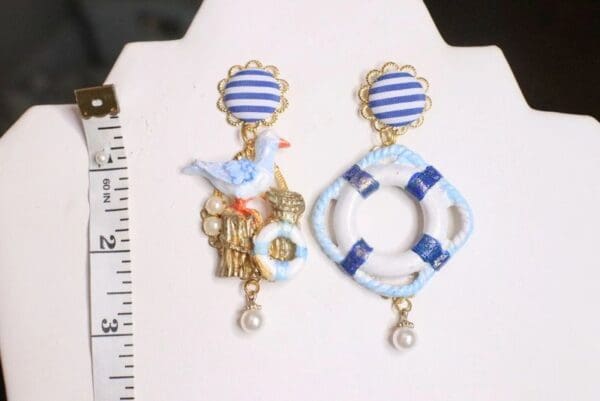 SOLD! 4936 Nautical Marine Seagal Studs Earrings - Image 5