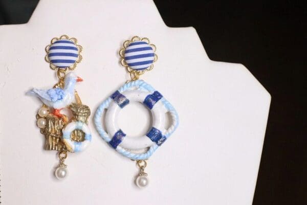 SOLD! 4936 Nautical Marine Seagal Studs Earrings - Image 6