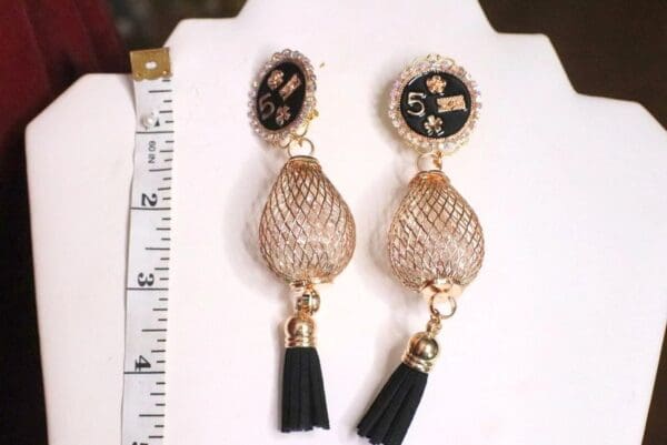 SOLD! 4936 Madam Coco Net Number 5 Studs Earrings - Image 5