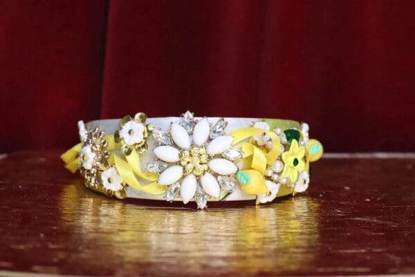 SOLD! 5099 Baroque Elegant Summery Lemon Fruit Ribbon Headband