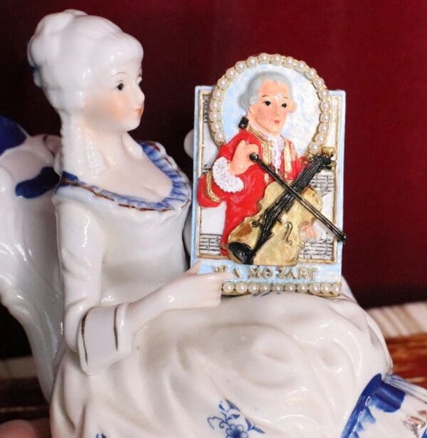 SOLD! 5131 Huge Hand Painted Wolfgang Amadeus Mozart Unique Brooch