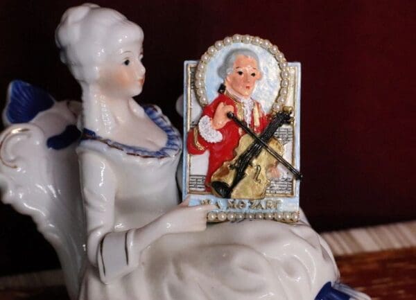 SOLD! 5131 Huge Hand Painted Wolfgang Amadeus Mozart Unique Brooch - Image 8
