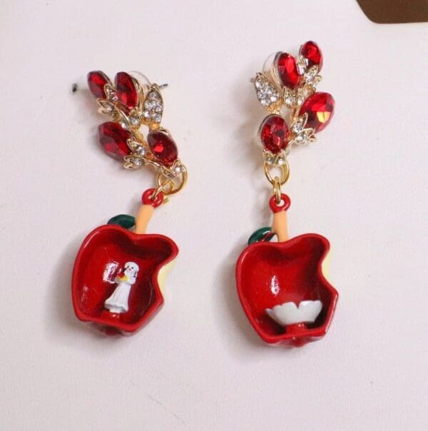 SOLD! 5191 Snowwhite Apple Irregular Earrings Studs