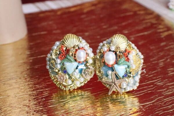 SOLD! 5220 Genuine Huge Agate Mermaid Cocktail Adjustable Ring - Image 9