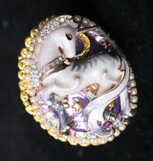 SOLD! 5410 Genuine Huge Sulemani Agate Unicorn Cocktail Adjustable Ring - Image 2
