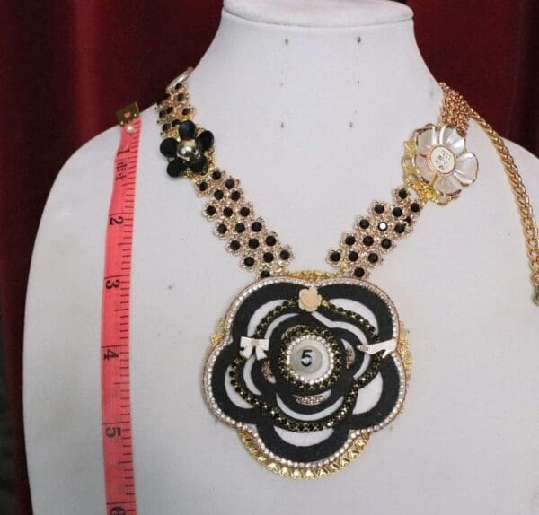 SOLD! 5414 Madam Coco Long Huge Camellia Number 5 Necklace - Image 5