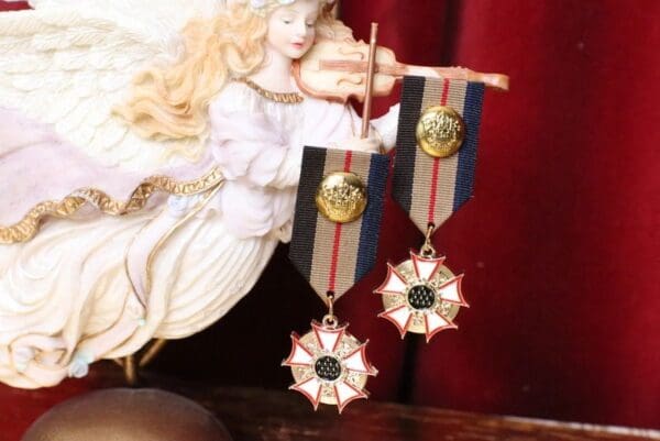 SOLD! 5420 Madam Coco Medal Order Unusual Studs Earrings