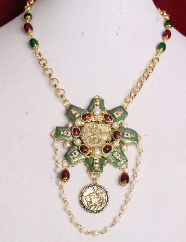 SOLD! 5482 Re-purposed Authentic Chanel Button Elegant Pendant Necklace - Image 2