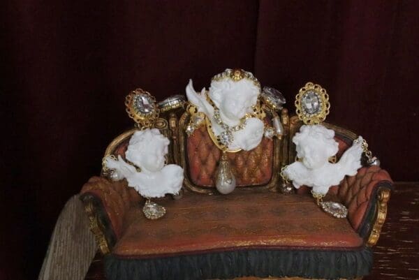 SOLD! 5502 Baroque Chubby White Cherub Roman Column Massive Bracelet - Image 5
