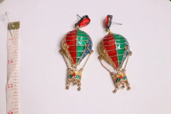 SOLD! 5547 Baroque 3D Effect Ba-loon Enamel Colorful Earrings - Image 5