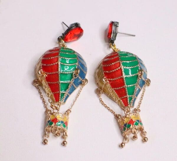 SOLD! 5547 Baroque 3D Effect Ba-loon Enamel Colorful Earrings - Image 6