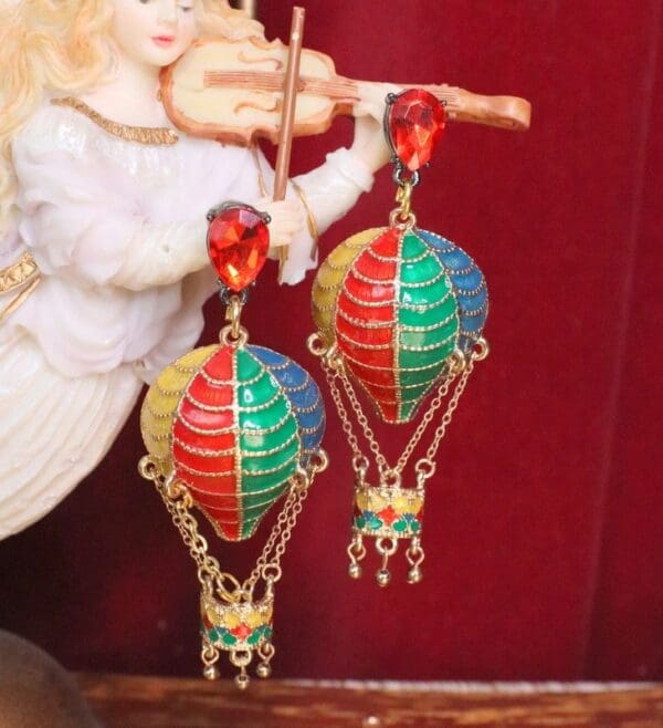 SOLD! 5547 Baroque 3D Effect Ba-loon Enamel Colorful Earrings
