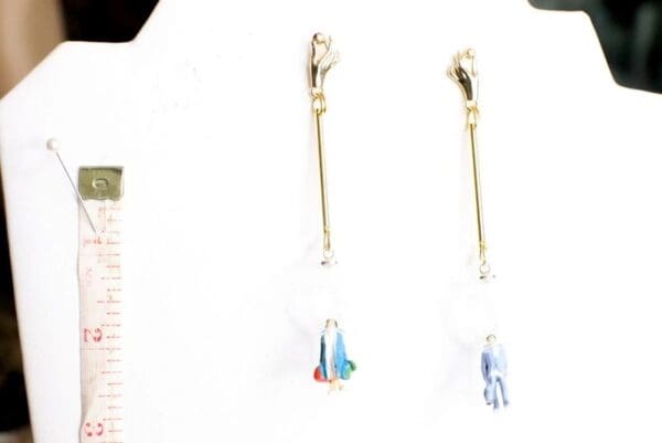 SOLD! 5684 Head In bubble Unusual Statement Earrings - Image 5
