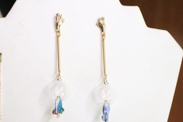 SOLD! 5684 Head In bubble Unusual Statement Earrings - Image 6