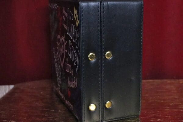 SOLD! 4739 Baroque Small Graffiti Print Black Cross-body Handbag - Image 4