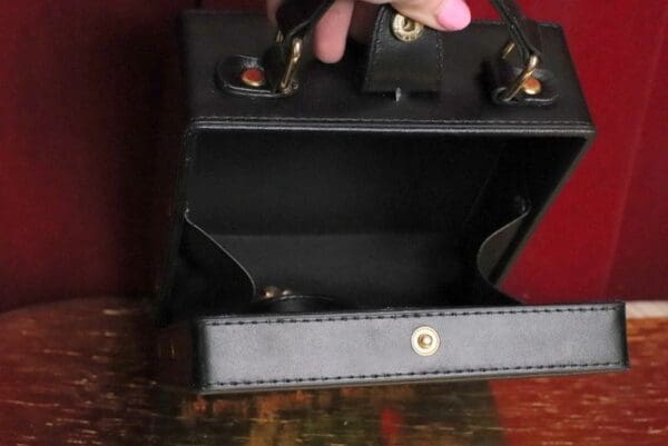SOLD! 4739 Baroque Small Graffiti Print Black Cross-body Handbag - Image 6