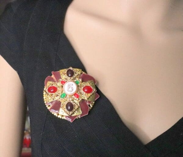 SOLD!5777 Coco Number 5 Classic Colorful Unique Brooch - Image 3