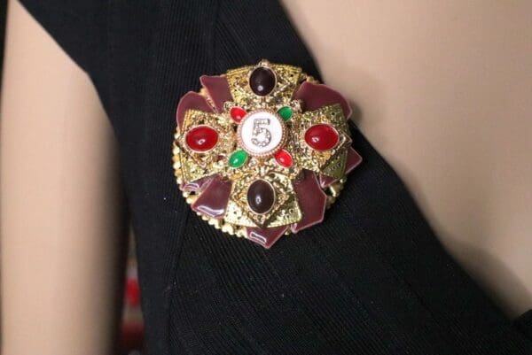 SOLD!5777 Coco Number 5 Classic Colorful Unique Brooch - Image 4
