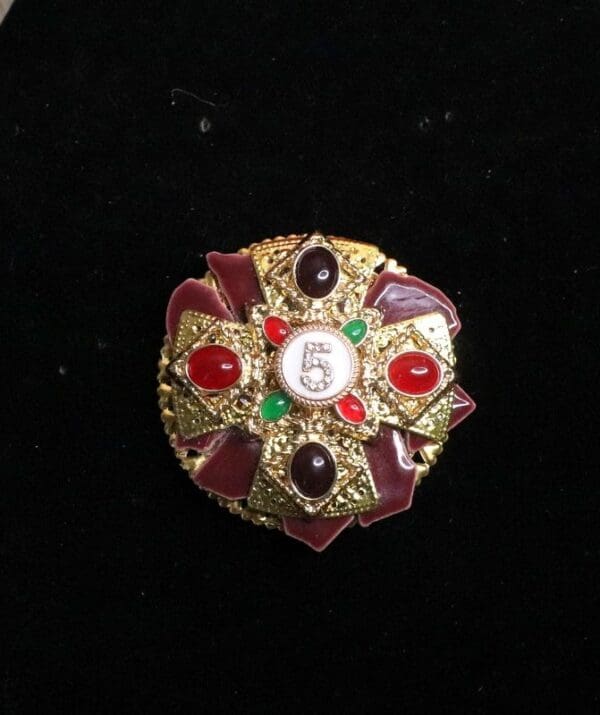 SOLD!5777 Coco Number 5 Classic Colorful Unique Brooch - Image 2
