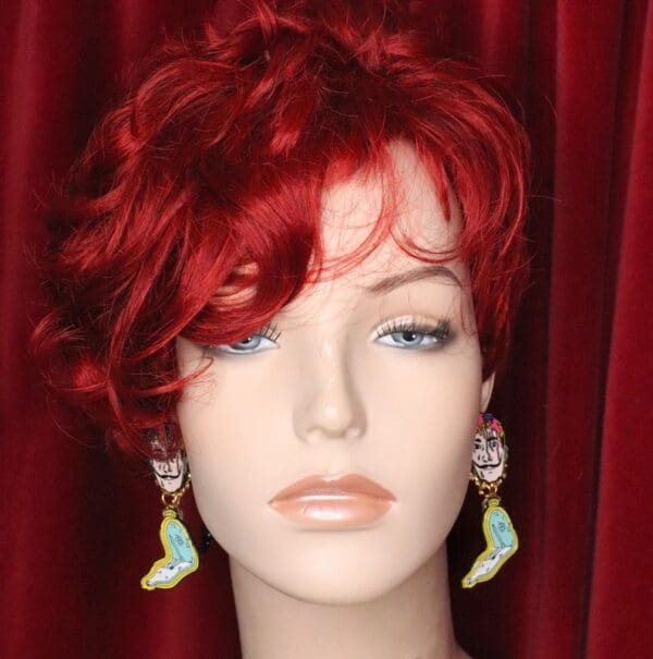 SOLD! 5819 Salvador Dali Melted Clock Enamel Statement Earrings - Image 5