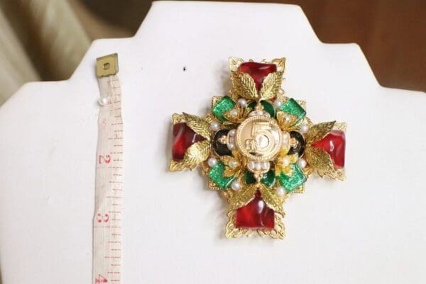 SOLD! 5826 Coco Number 5 Classic Colorful Rhinestone Elegant Brooch - Image 7