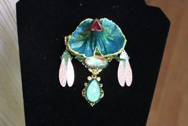SOLD! 5907 Art Jewelry Hand Painted 3D Effect Vivid Dragon Genuine Opal Brooch - Image 4
