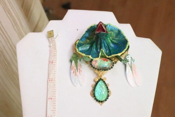 SOLD! 5907 Art Jewelry Hand Painted 3D Effect Vivid Dragon Genuine Opal Brooch - Image 7