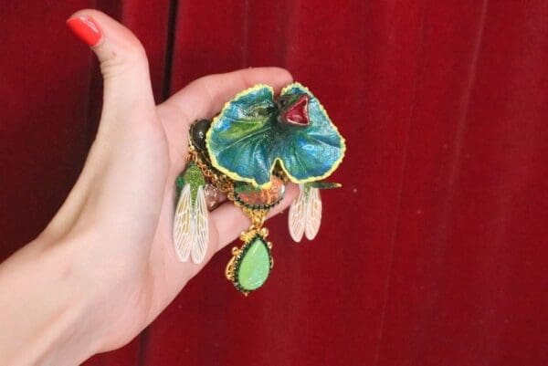 SOLD! 5907 Art Jewelry Hand Painted 3D Effect Vivid Dragon Genuine Opal Brooch - Image 9