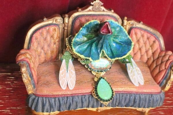 SOLD! 5907 Art Jewelry Hand Painted 3D Effect Vivid Dragon Genuine Opal Brooch - Image 3