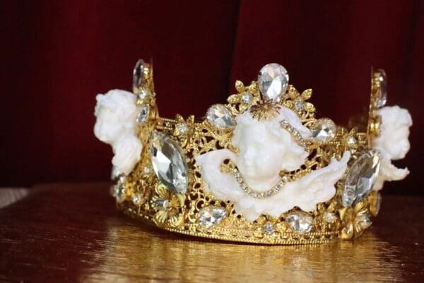 SOLD! 6037 Baroque White Chubby Cherubs Angels Crown - Image 7