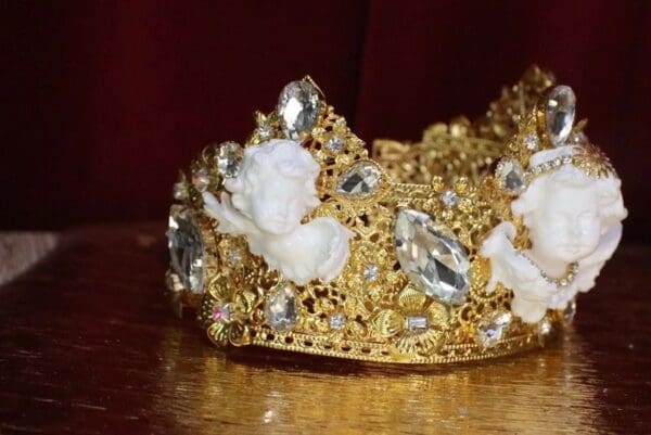 SOLD! 6037 Baroque White Chubby Cherubs Angels Crown - Image 8