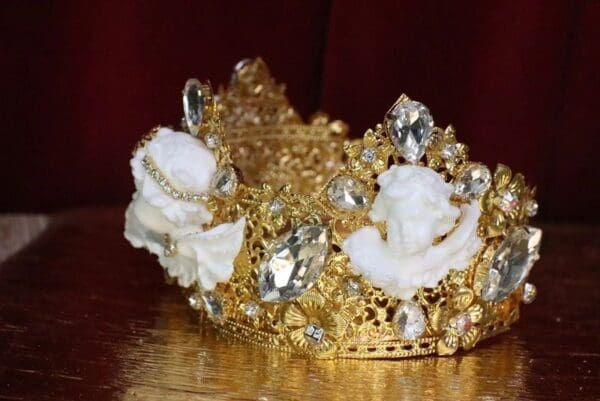 SOLD! 6037 Baroque White Chubby Cherubs Angels Crown - Image 9
